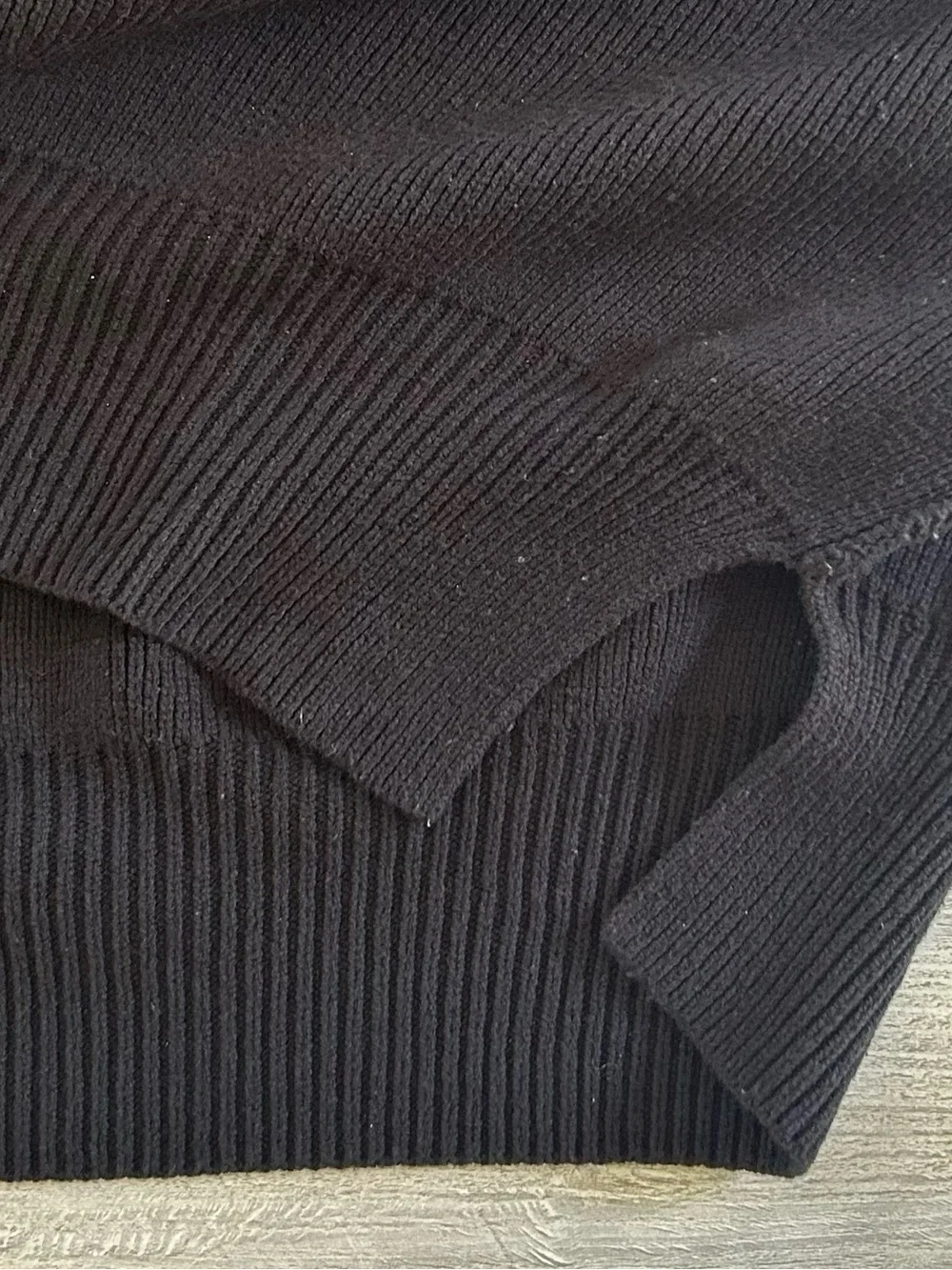Free People Black Easy Street Tunic Oversized Ribbed Knit Pullover Sweater